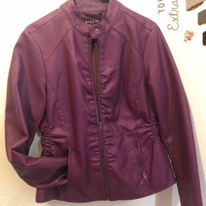 Plum leather jacket by Baccini